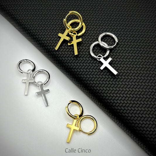 14k Gold-Plated Cross Earrings