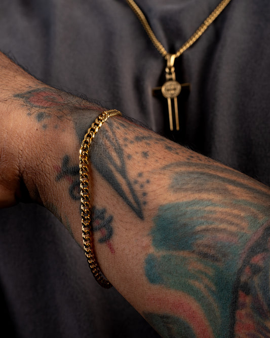 3mm Gold-Plated Cuban Link Bracelet