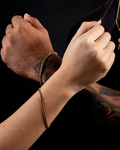 3mm Gold-Plated Cuban Link Bracelet