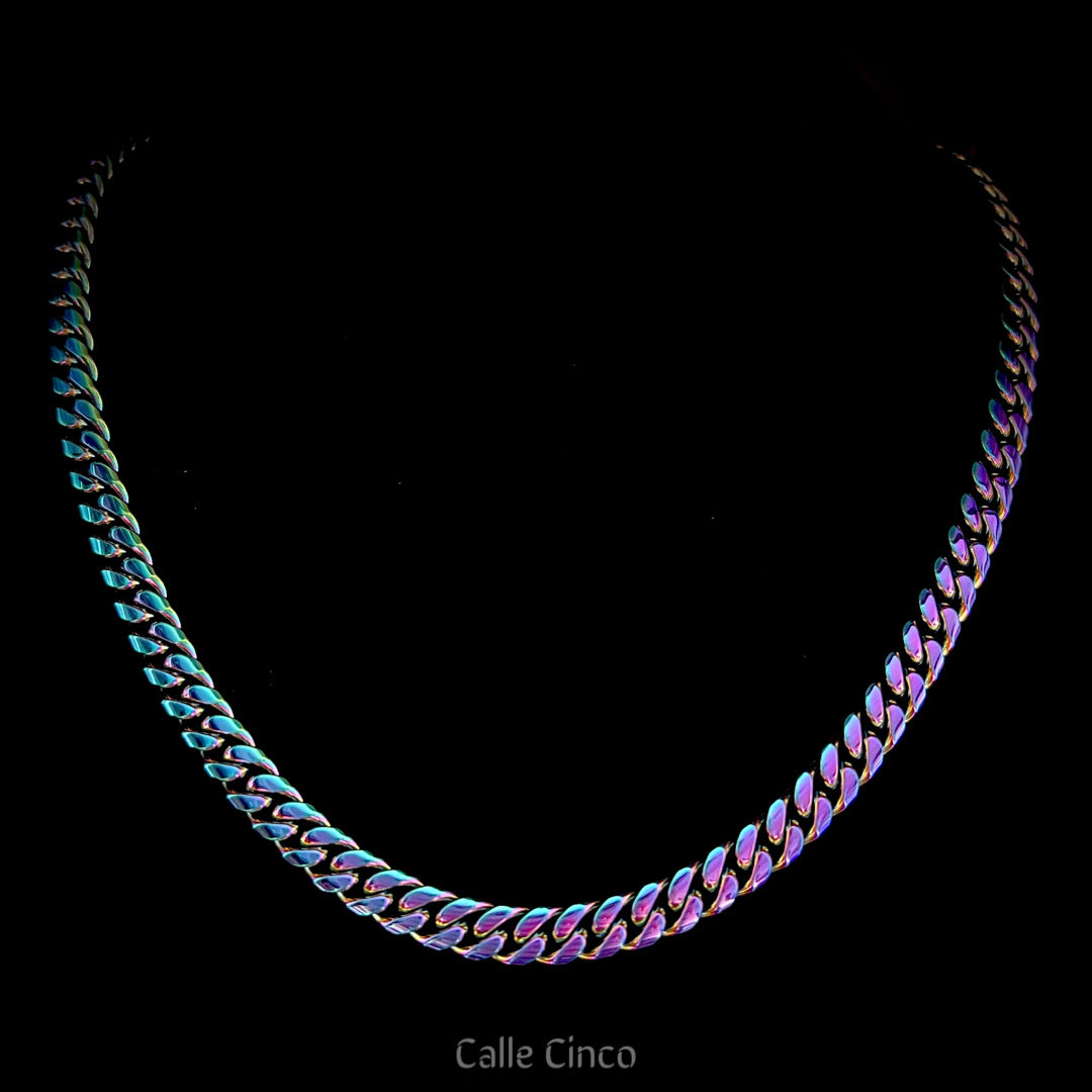 Cadena cubana arco iris 8mm