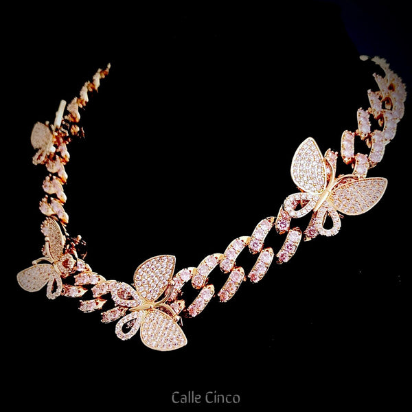 Choker cubana Rose Gold 12mm