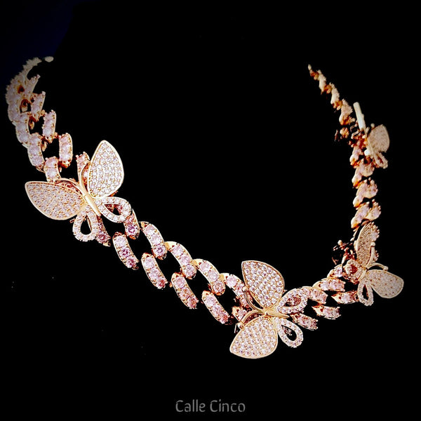 Choker cubana Rose Gold 12mm