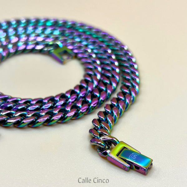 Cadena cubana arco iris 8mm