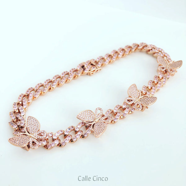 Choker cubana Rose Gold 12mm