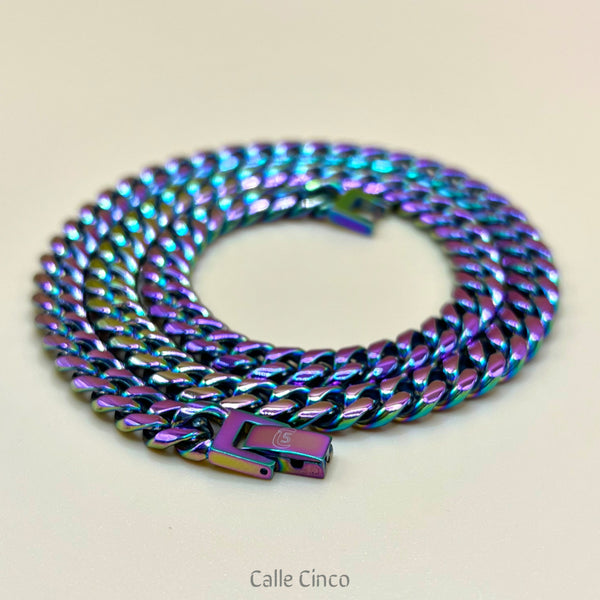 Cadena cubana arco iris 8mm