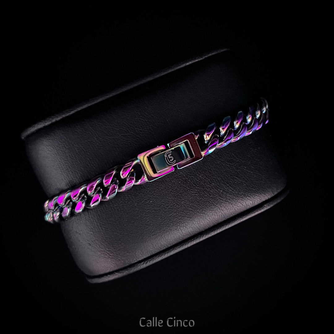 Pulsera cubana arco iris 8mm